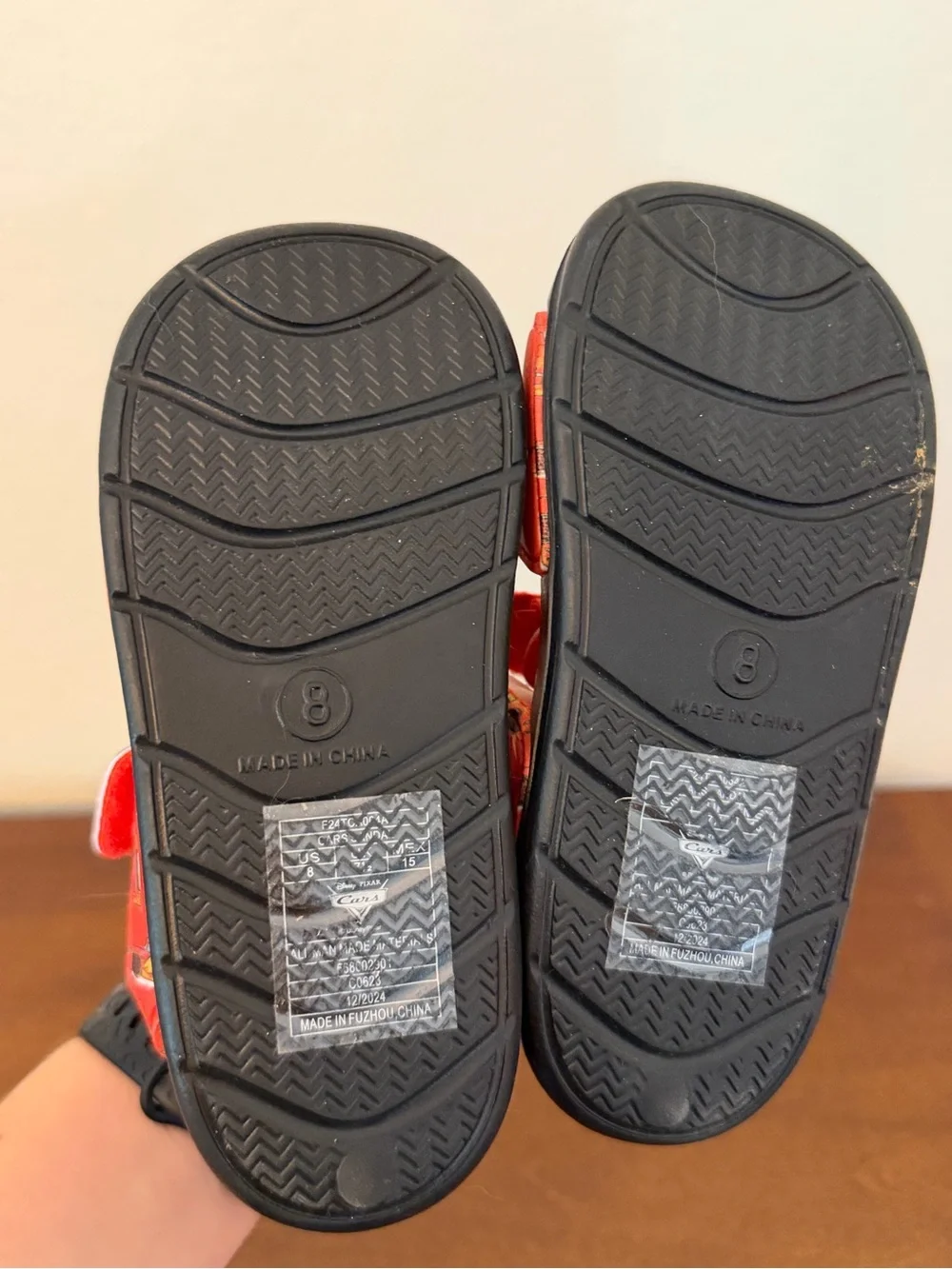 Disney Pixar Cars Lightning McQueen Toddler Sandals Size 8